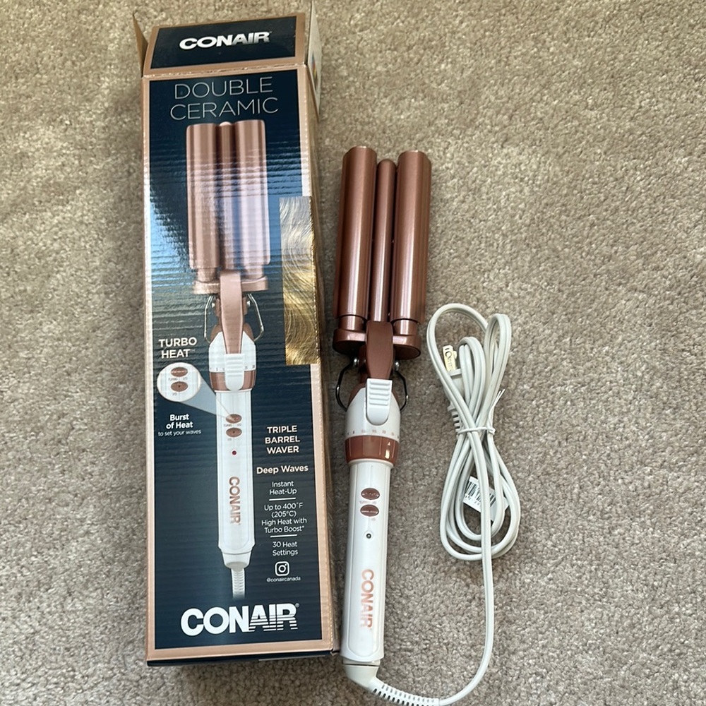 White and Brown Hair Styling Tool for Perfect Waves